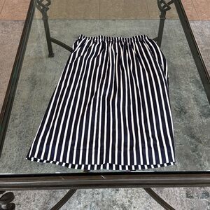 J. Crew Navy and White Striped A-Line Skirt